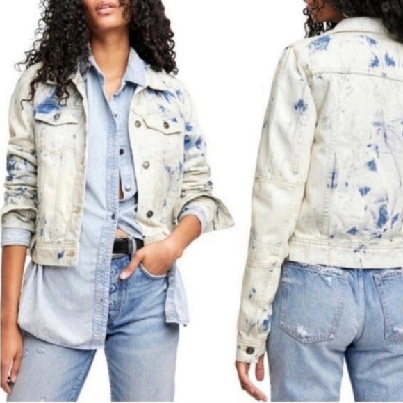 Free People Rumors Denim Jacket – Jones Tie Dye | Size Small - Picture 5 of 16